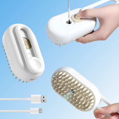 Cepillo a Vapor 3 en 1 para Mascotas – Menos Pelo, Menos Alergias